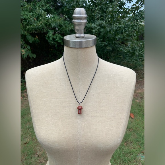 Handmade Stone/Glass Mushroom Amulet Necklace - Picture 2 of 11